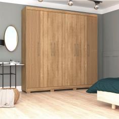 Imagem de Guarda-roupa Casal 6 Portas com 6 Gavetas Sevilla Marrom/brisa