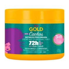 Imagem de Creme De Tratamento Niely Gold Cachos Definição Prolongada 3 Em 1 Com