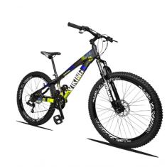 Imagem de Bicicleta Vikingx Freeride Aro 26 Câmbios Shimanos 21v Preto Amarelo