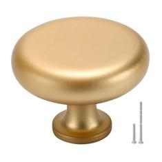 Imagem de CozyHommie Pacote com 5 puxadores de armário de ferragens de liga de zinco cilíndrico sólido estilo minimalista dourado resistente ao desgaste e durável para puxadores e puxadores de gaveta e