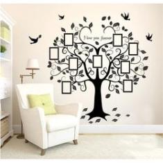 Imagem de Adesivo de parede árvore genealógica fotos da família decoração
