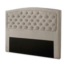 Imagem de Cabeceira Estofada Geovana Para Cama Box King 195 cm Suede Bege - DL Decor