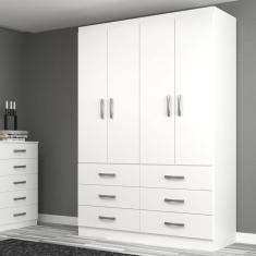 Imagem de Guarda Roupa Casal 4 Portas 6 Gavetas Treviso Yescasa Branco