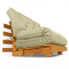 Imagem de Sofá Cama Casal Futon Tokio Bege Madeira Maciça Cor Mel