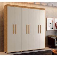 Imagem de Guarda Roupas 2,10 MDF 6 Portas Milão Fenix Cinamomo / Off White