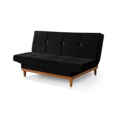 Imagem de Sofa Cama Safira Pés De Madeira 3 Lugares Confortavel - Lcn Móveis