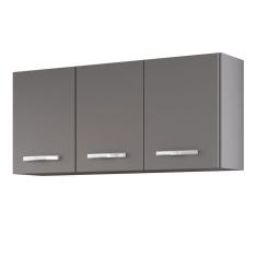 Imagem de Armário De Cozinha Aéreo 120cm 3 Portas Honduras Cinza - Lumil