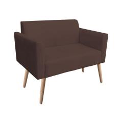 Imagem de Namoradeira Marisa Suede Pés Palito Natural Marrom