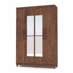 Imagem de Guarda Roupa Solteiro 4 Portas Com Espelho Palmas 1005980 Imbuia Rusti