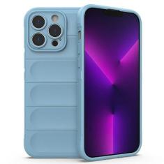 Imagem de GANGANPRO Capa compatível com iPhone 11 Pro Max TPU à prova de choque flexível capa de telefone com absorção de impacto almofada de ar anti-arranhões forro de microfibra macia 6,5 polegadas azul claro