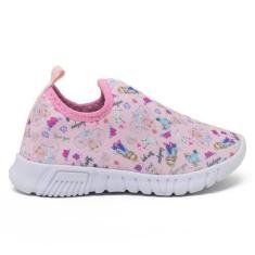 Imagem de Tênis Infantil Escolar Calce Facil Leve Confortável Love Boutique Rosa