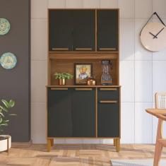 Imagem de Armário de Cozinha 6 Portas 1 Gaveta Xangai freijo/cinza