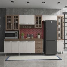 Imagem de Cozinha Modulada Completa Fidelitá Paris 5 Peças 295cm 13 Portas 3 Gav