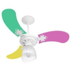 Imagem de Ventilador Teto New Baby Colors 3Pás Mdf Branco/Feminino 220V - Venti-