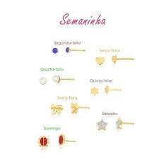 Imagem de Kit De Brinco Infantil Feminino Semaninha - Tulerry Semijoias E Acessó