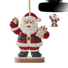 Imagem de Enfeites de Papai Noel para Árvore de Natal, Amuleto de Papai Noel | 2D enfeites acrílicos para árvores de Natal - Papai Noel enfeita pingentes leves de árvore de Natal para varandas de árvores de Nat