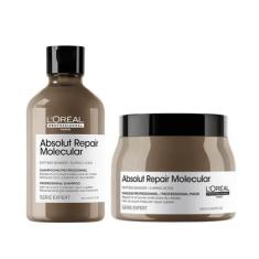 Imagem de Kit Shampoo e Máscara Absolut Repair Molecular 300ml e 500ml - L'Oréal Professionnel