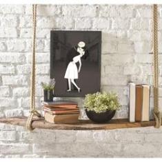 Imagem de Quadro Decorativo Figurativo Beijo Segunda Guerra 45x34cm