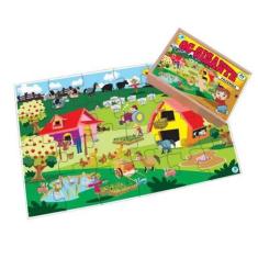 Imagem de Quebra Cabeça Gigante Fazenda Com 96 Peças - Simque - 524