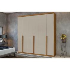 Imagem de Guarda Roupa Casal 6 Portas e 4 Gavetas Alonzo New Amêndoa/Off White - Lopas