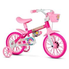 Imagem de Bicicleta Rosa Infantil Aro 12 Rodinhas Treinamento Passeio - Nathor