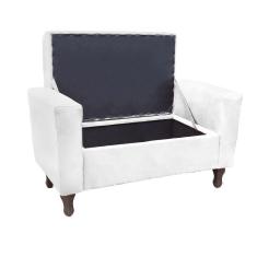 Imagem de Recamier Baú Félix 120Cm Suede Branco
