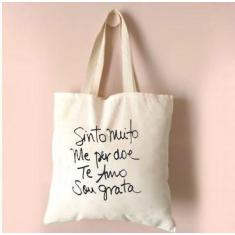 Imagem de Bolsa Retornável EcoBag Mercado Feminina Frases Gentileza Mar Poá Dive