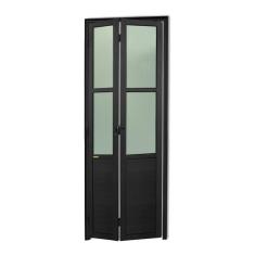 Imagem de Porta Camarao Meia Lambril Meia Vidrao Linha 25 Vidro Boreal 210cm x 80cm Brimak Preto