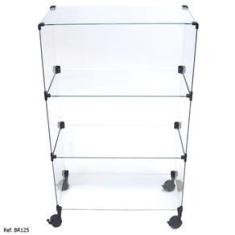 Imagem de Balcão de Atendimento Modulado em Vidro com Rodízios - 0,60 x 1,00 x 0,30