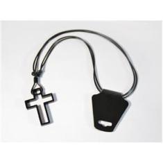 Imagem de Colar Masculino Crucifixo Vazado All Black Ajustável