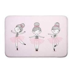 Imagem de Tapete Infantil Rosa Bailarina Porta De Entrada Emborrachado - Novadec