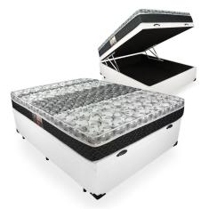 Imagem de Cama Box Com Baú Viúva + Colchão De Molas - Castor - Class Tecnopedic One Face 128x188x67cm