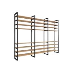 Imagem de guarda-roupa closet modulado industrial philly cedro 294 cm