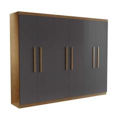 Imagem de Guarda-Roupa Casal Malibu 6 pt 2 gv Imbuia e Grafite