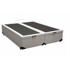 Imagem de Cama Box Baú King Bipartido Sintético Branco Com Pistão A Gás - Imperi