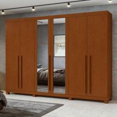 Imagem de Guarda-roupa 6 Portas 4 Gavetas Bertha com Espelho e com Pés Frassino
