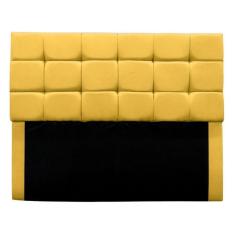 Imagem de Cabeceira Cama Box Estofada King 195 Cm Bianca Suede Cor:amarelo
