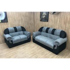 Imagem de Sofá 2 e 3 Lugares Cinza com Preto 605/601 Corsa