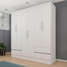 Imagem de Guarda Roupa Solteiro Oregon 6 Portas Neve - Tcil Móveis