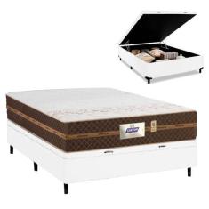 Imagem de Cama Box Baú Casal Colchão Molas Flora Gazin + Box Sintético 52X138x18