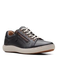 Imagem de Clarks Tênis feminino de renda Nalle, Leat preto, 39 BR