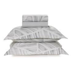 Imagem de Kit Jogo De Lençol Karsten 4 Peças Cama King 200 Fios Estampado 100% A