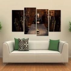 Imagem de Quadro Decorativo Ragnar Lothbrok Vikings Em Tecido 4 Peças