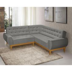 Imagem de Sofá de Canto 5 Lugares Ágata Nabas Estofados Cinza