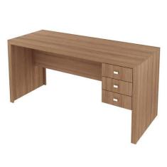 Imagem de Mesa Escritório Com 3 Gavetas Me4113 Amendoa - Tecnomobili - Tecno Mob