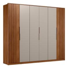 Imagem de Guarda Roupa Casal Atrice Ripado 6 Portas - Demartêz Nogueira Touch/Nude Prime tx