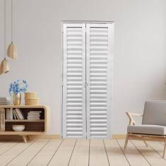 Imagem de Porta Camarão Palheta de Alumínio 210 X 80cm Linha 25 Lado Direito Branco