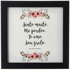 Imagem de Arte Maníacos Quadro Decorativo Tela Canvas Ho´oponopono Fundo  - 32,5x23cm (Moldura caixa laca )