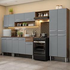 Imagem de Armário de Cozinha Completa 293cm Rustic/cinza Emilly Madesa 01