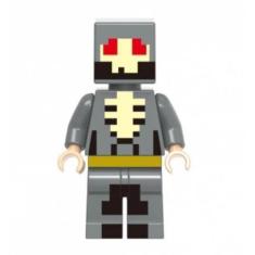 Imagem de Boneco Minifigure Blocos De Montar Minecraft Skin Gray - Mega Block To